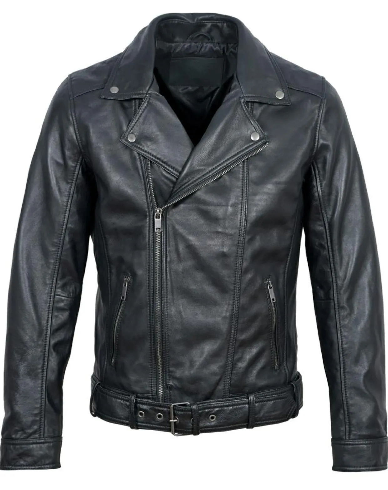 Veste en Cuir Buenos noire-Blue Wellford Online