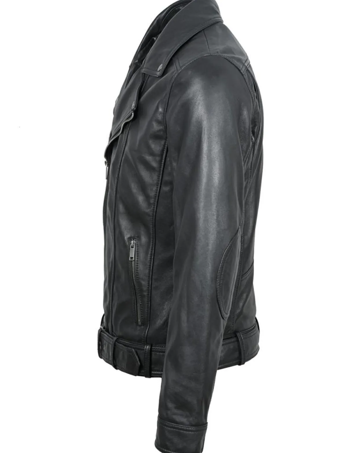 Veste en Cuir Buenos noire-Blue Wellford Online