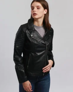 Femme Blue Wellford Vestes, Blousons^Veste en Cuir Cally noire