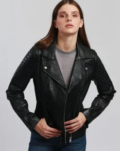Femme Blue Wellford Vestes, Blousons^Veste en Cuir Cally noire