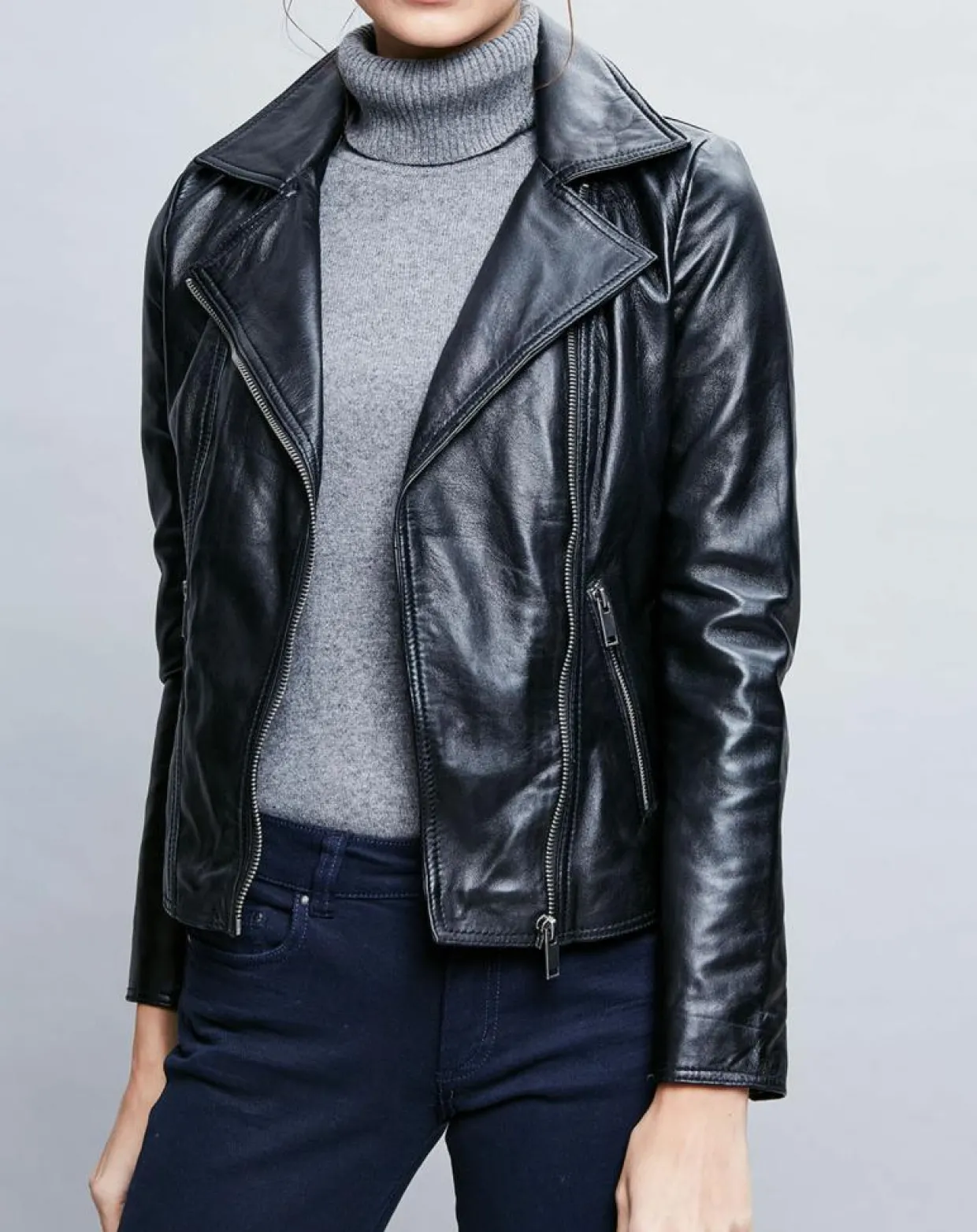 Veste en Cuir Carla noire-Chyston Sale
