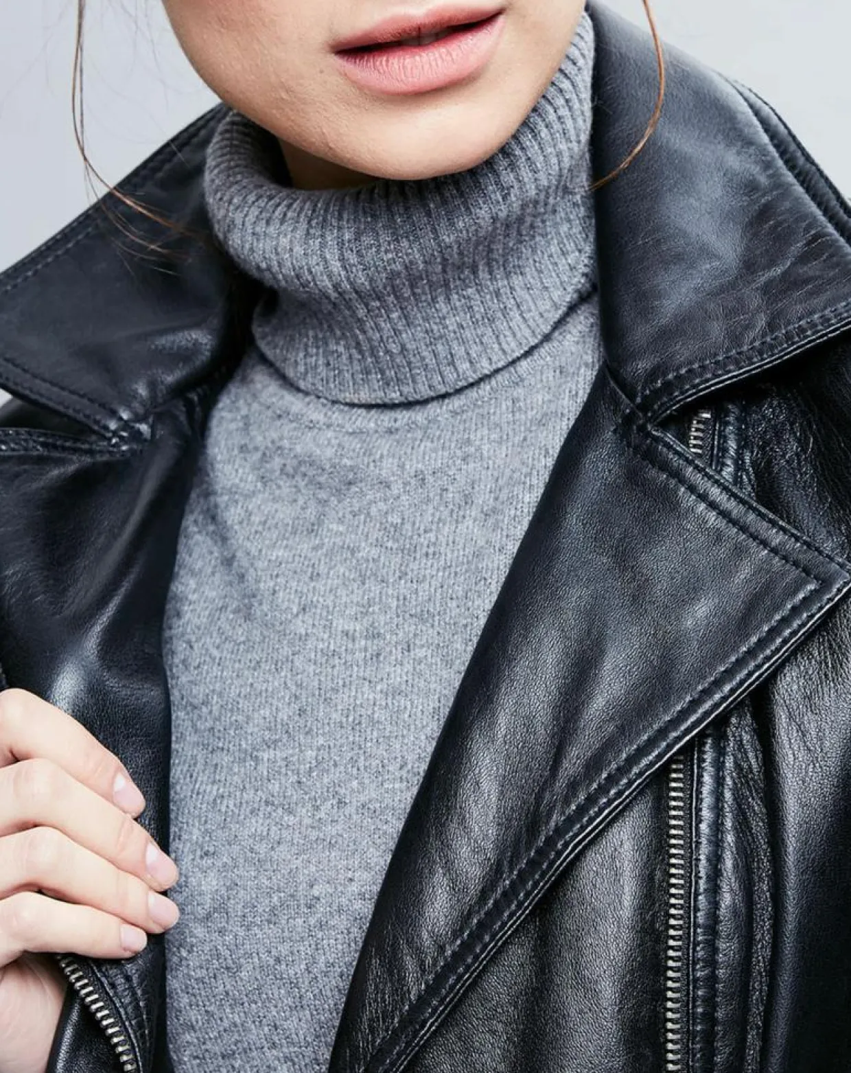Veste en Cuir Carla noire-Chyston Sale