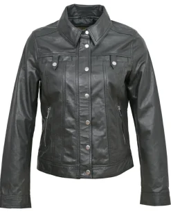 Veste en Cuir Catia noire-Blue Wellford Outlet