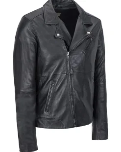Veste en Cuir Caïus noire-Chyston Outlet
