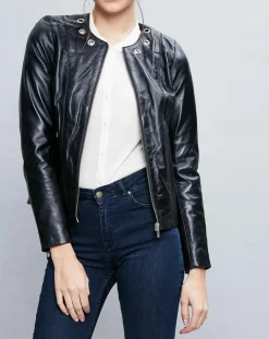 Femme Chyston Vestes, Blousons^Veste en Cuir Cécile noire