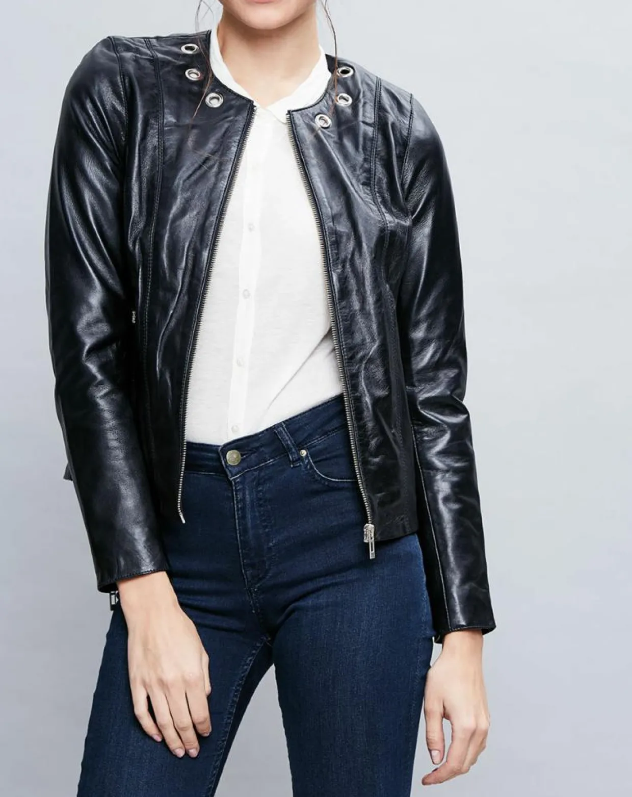 Femme Chyston Vestes, Blousons^Veste en Cuir Cécile noire