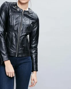 Femme Chyston Vestes, Blousons^Veste en Cuir Cécile noire