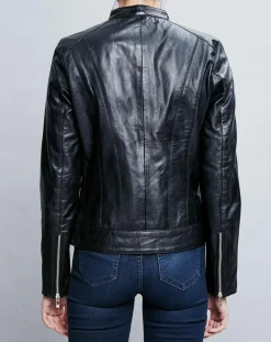 Femme Chyston Vestes, Blousons^Veste en Cuir Celeste noire