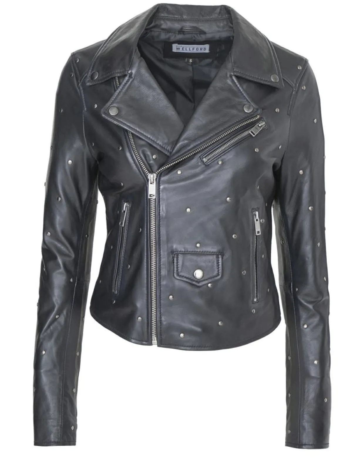 Femme Blue Wellford Vestes, Blousons^Veste en Cuir Chana noire