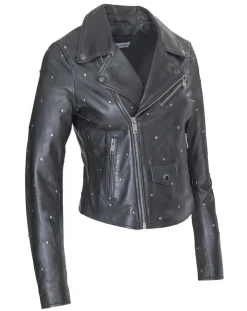Femme Blue Wellford Vestes, Blousons^Veste en Cuir Chana noire
