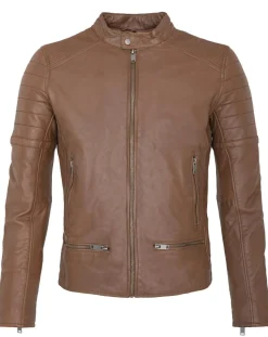 Veste en Cuir Charles cognac-Chyston New