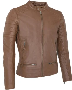 Veste en Cuir Charles cognac-Chyston New