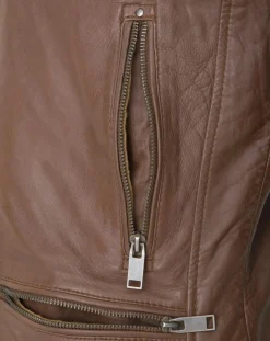 Veste en Cuir Charles cognac-Chyston New