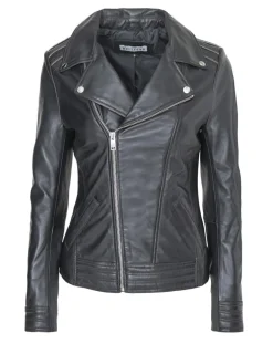 Femme Blue Wellford Vestes, Blousons^Veste en Cuir Ciara noire