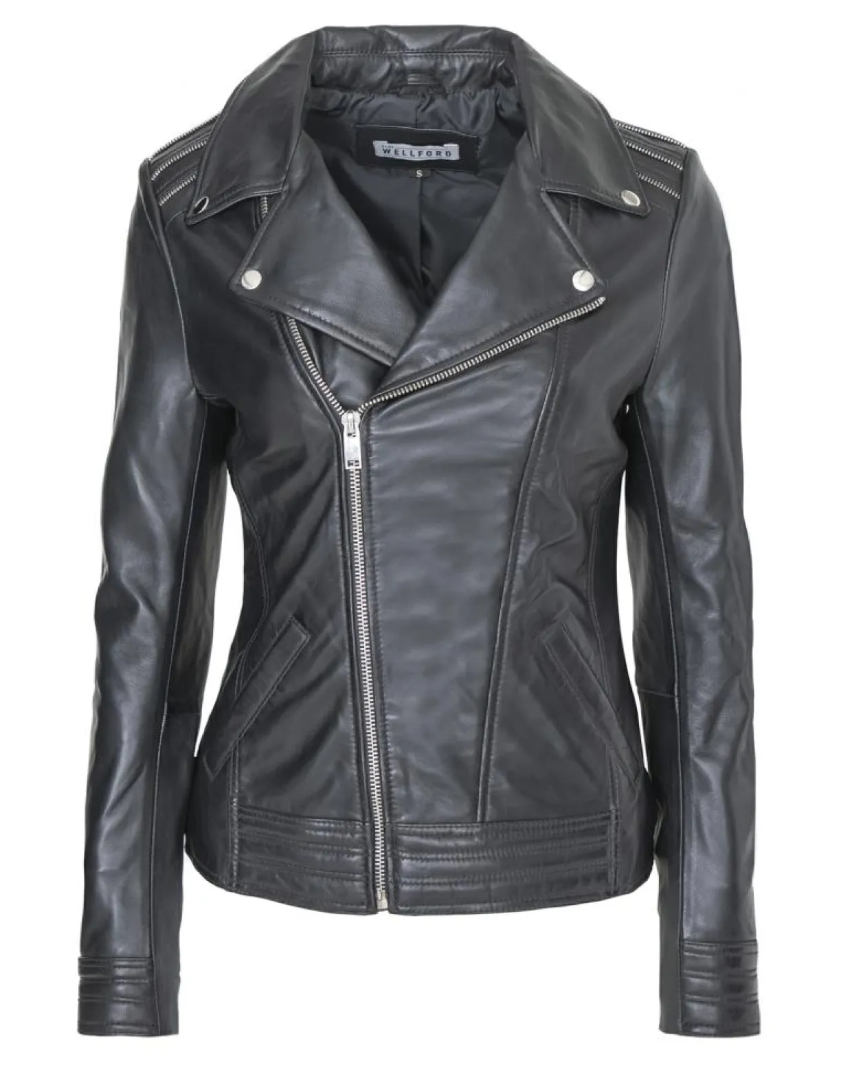 Femme Blue Wellford Vestes, Blousons^Veste en Cuir Ciara noire