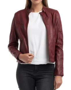 Femme Chyston Vestes, Blousons^Veste en Cuir Cindy bordeaux