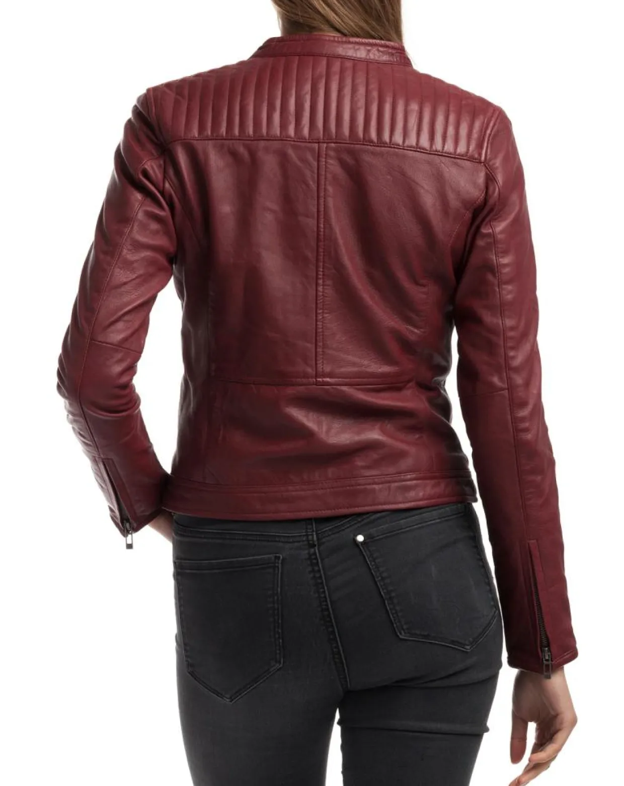 Femme Chyston Vestes, Blousons^Veste en Cuir Cindy bordeaux