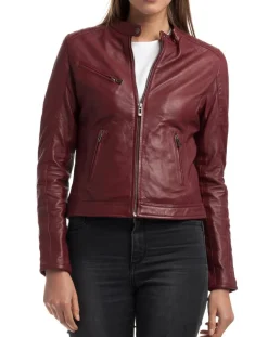 Femme Chyston Vestes, Blousons^Veste en Cuir Cindy bordeaux