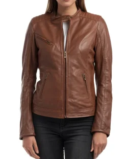 Femme Chyston Vestes, Blousons^Veste en Cuir Cindy cognac
