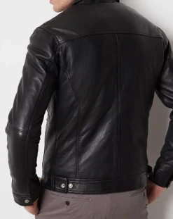 Veste en Cuir Clément noire-Blue Wellford Best