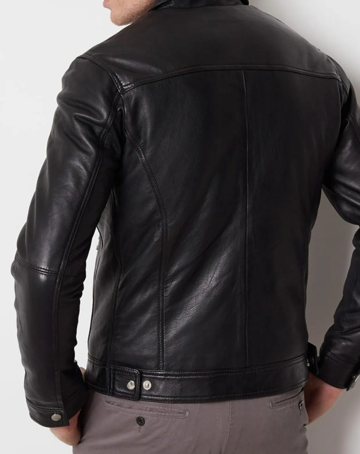 Veste en Cuir Clément noire-Blue Wellford Best