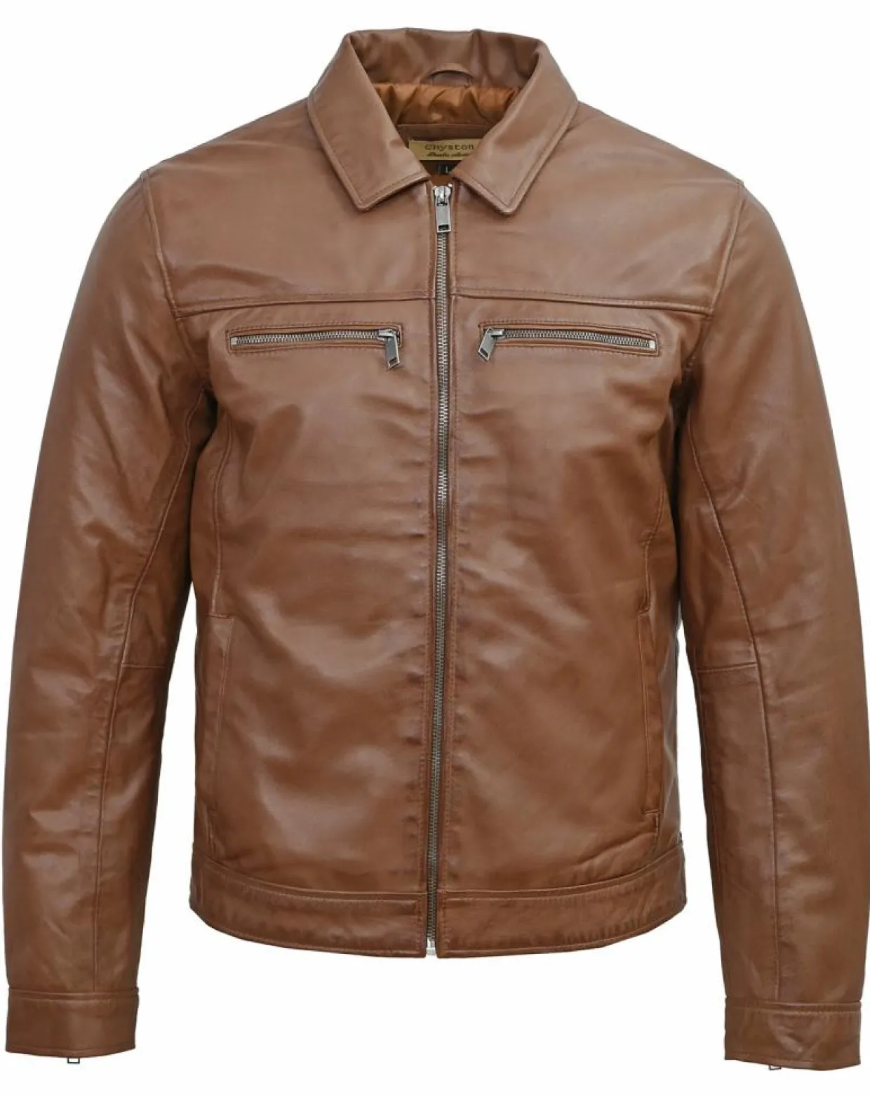 Veste en Cuir Conall cognac-Chyston Clearance