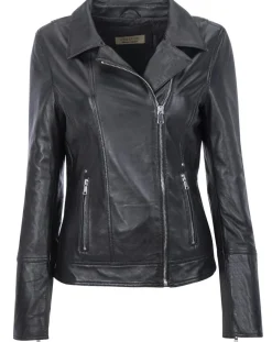Veste en Cuir Cora noire-Chyston Best
