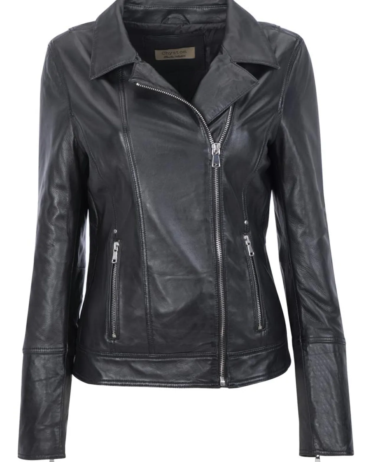 Veste en Cuir Cora noire-Chyston Best