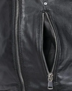Veste en Cuir Cora noire-Chyston Best