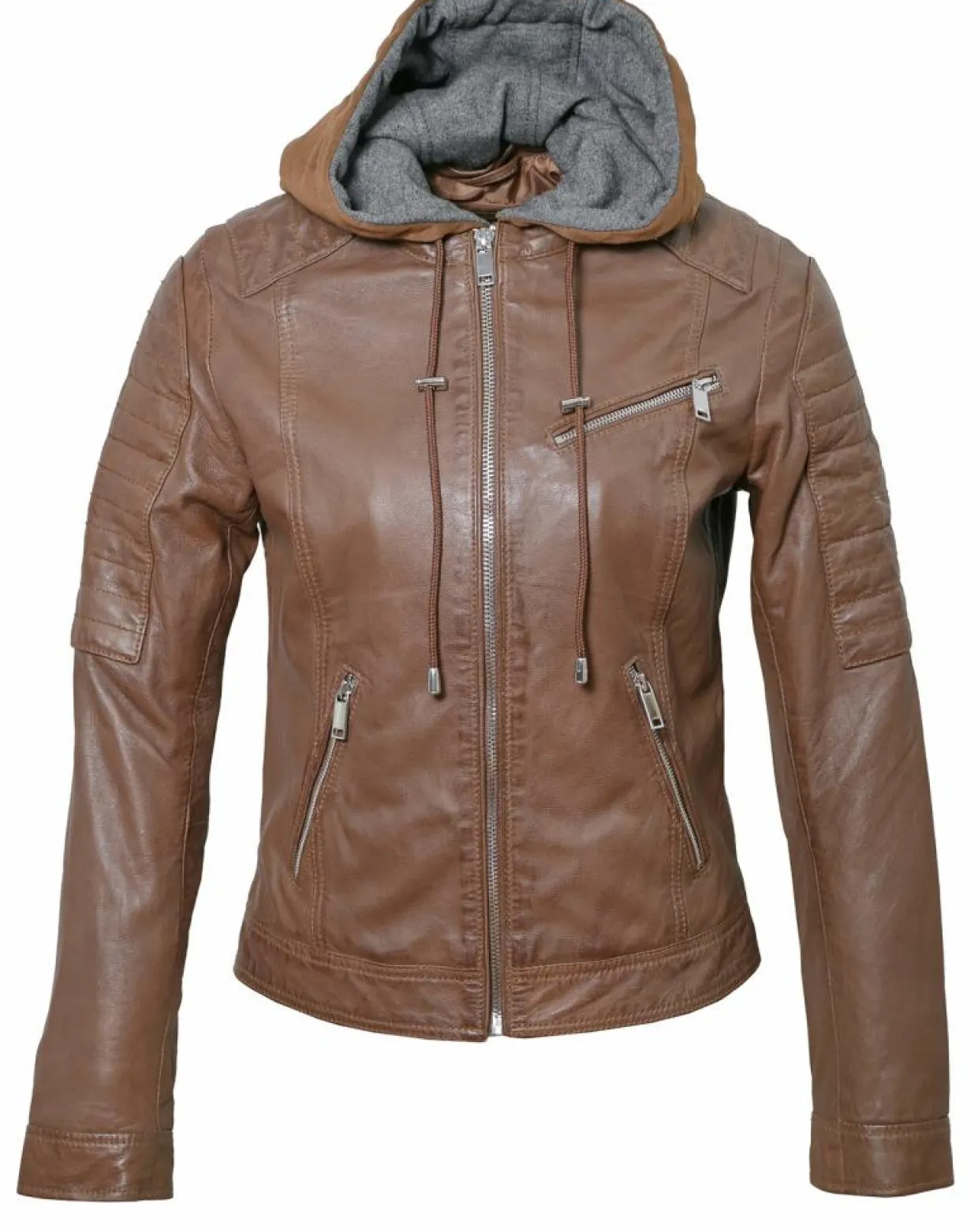 Veste en Cuir Coria cognac-Chyston Discount