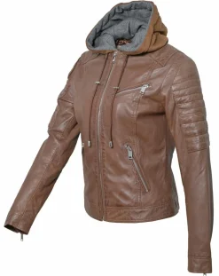 Veste en Cuir Coria cognac-Chyston Discount