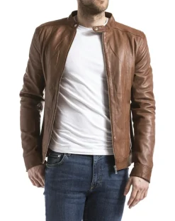 Veste en Cuir Corrib cognac-Blue Wellford Best