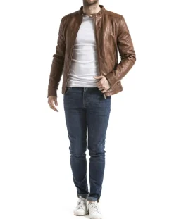 Veste en Cuir Corrib cognac-Blue Wellford Best