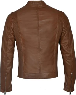 Homme Blue Wellford Vestes, Blousons^Veste en Cuir Corto cognac