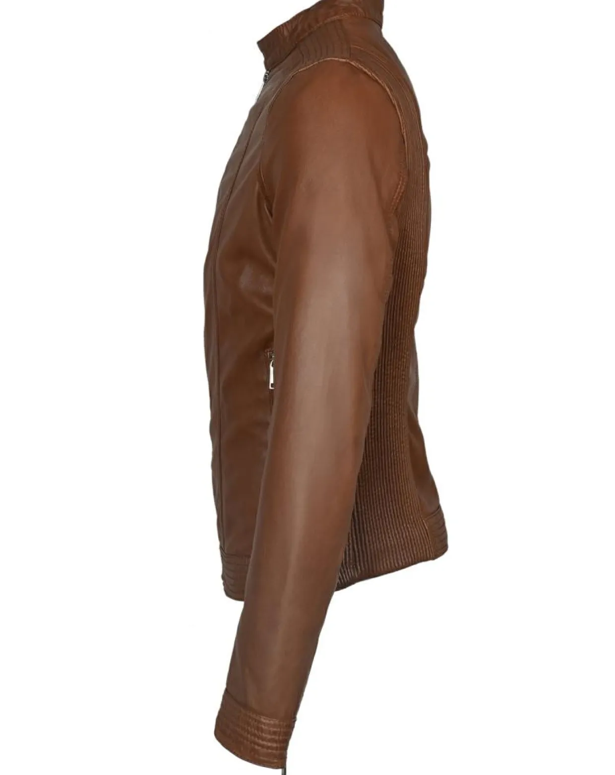 Homme Blue Wellford Vestes, Blousons^Veste en Cuir Corto cognac