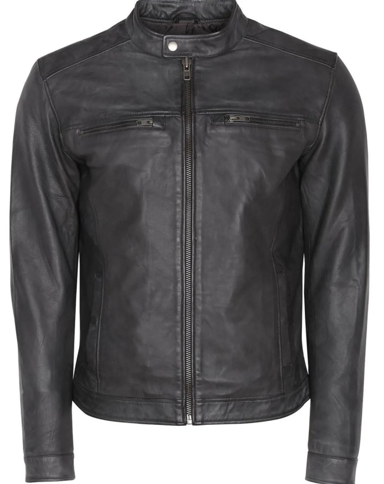 Homme Blue Wellford Vestes, Blousons^Veste en Cuir Corto noire