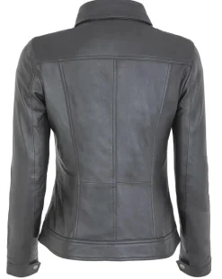 Femme Chyston Vestes, Blousons^Veste en Cuir d'Agneau Christine noire