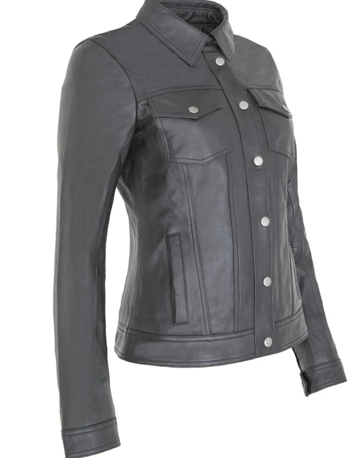 Femme Chyston Vestes, Blousons^Veste en Cuir d'Agneau Christine noire