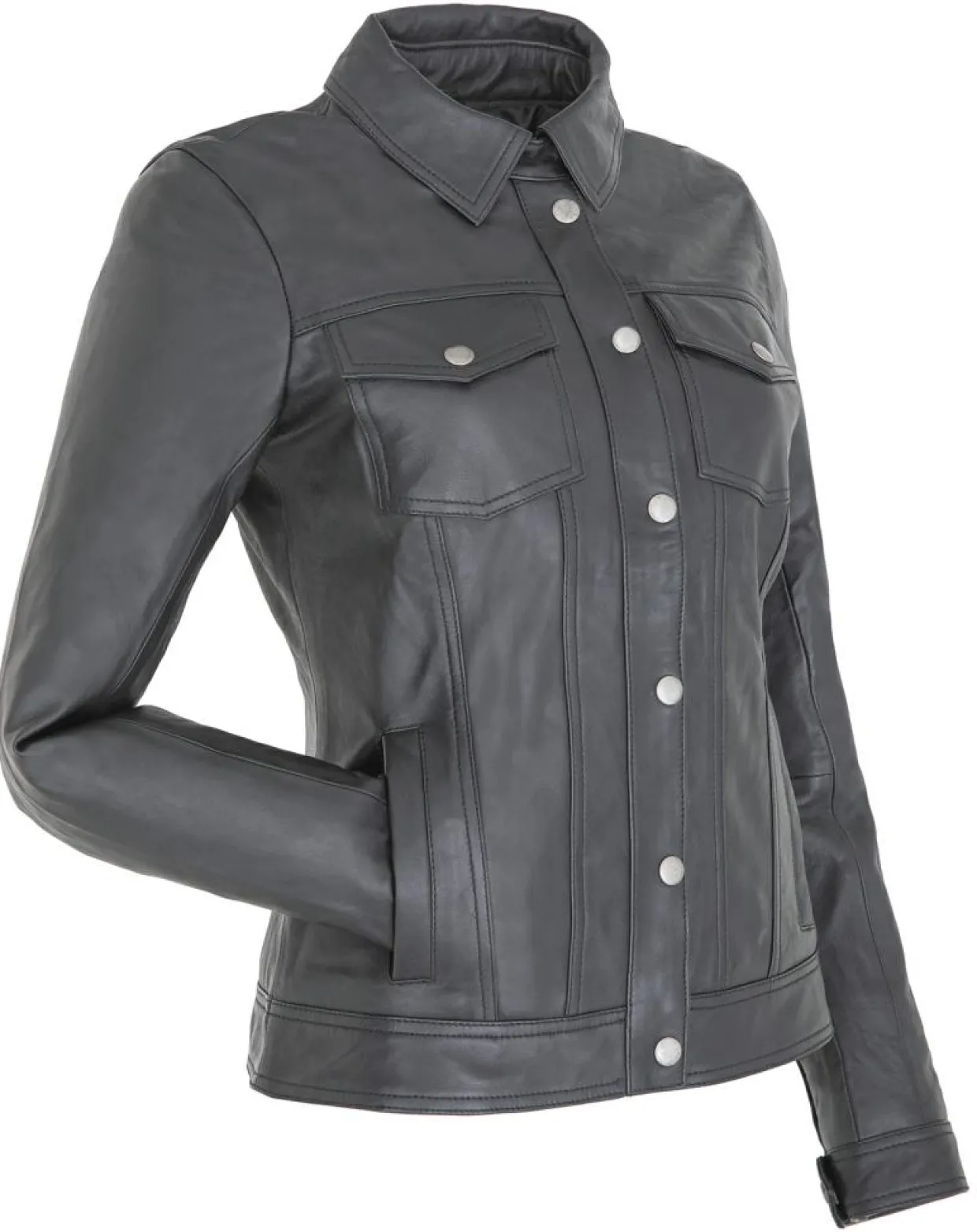 Femme Chyston Vestes, Blousons^Veste en Cuir d'Agneau Christine noire