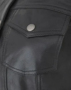Femme Chyston Vestes, Blousons^Veste en Cuir d'Agneau Christine noire