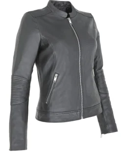 Femme Chyston Vestes, Blousons^Veste en Cuir d'Agneau Clara noire