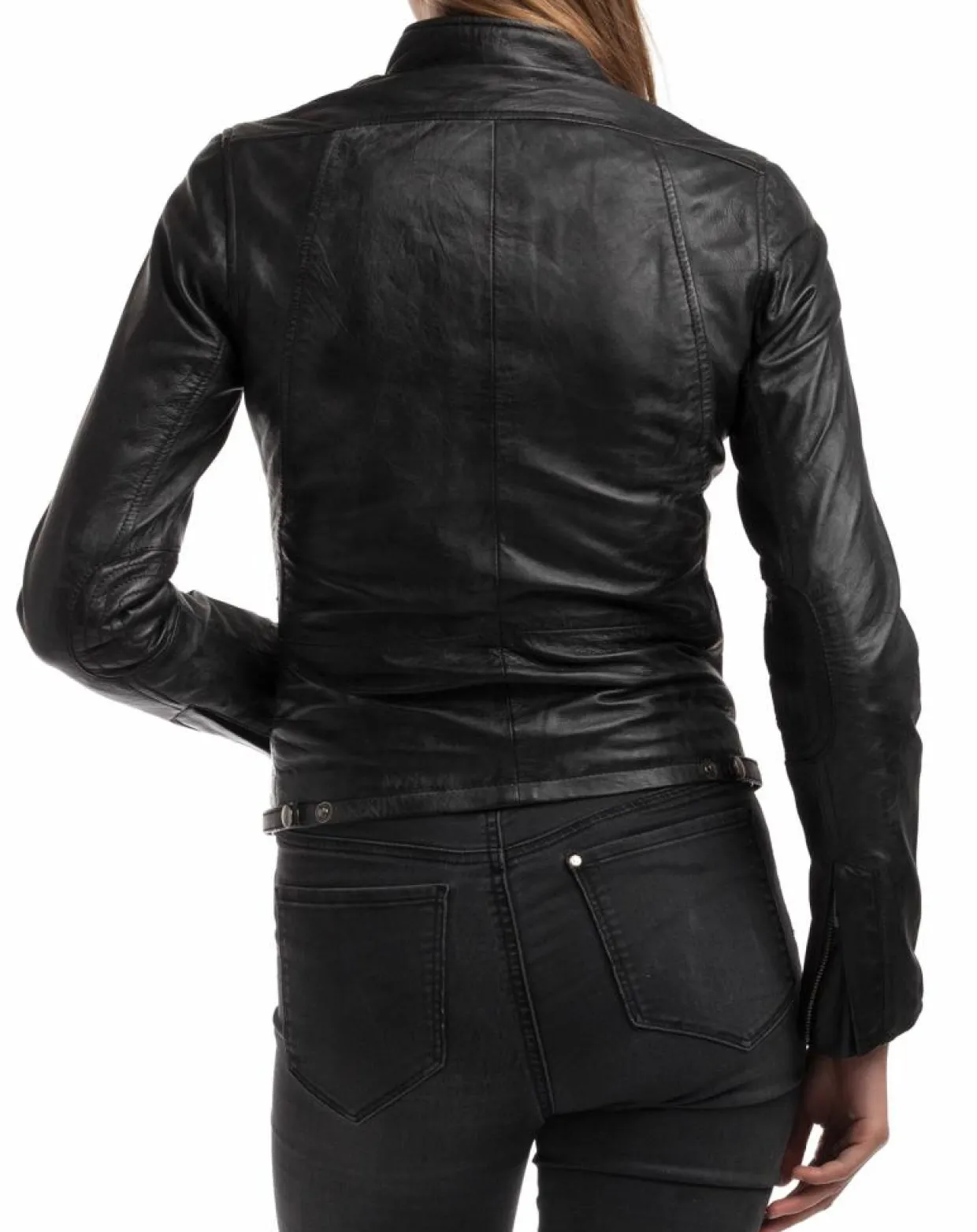 Veste en Cuir d'Agneau Samantha noire-Chyston