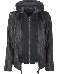 Femme Chyston Vestes, Blousons^Veste en Cuir Djaya noire