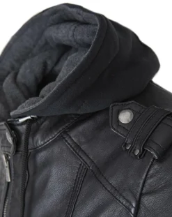 Femme Chyston Vestes, Blousons^Veste en Cuir Djaya noire