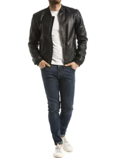 Veste en Cuir Douro marine-Blue Wellford Outlet