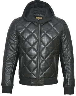 Homme Chyston Vestes, Blousons^Veste en Cuir Down noir
