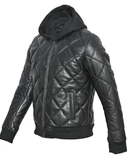 Homme Chyston Vestes, Blousons^Veste en Cuir Down noir