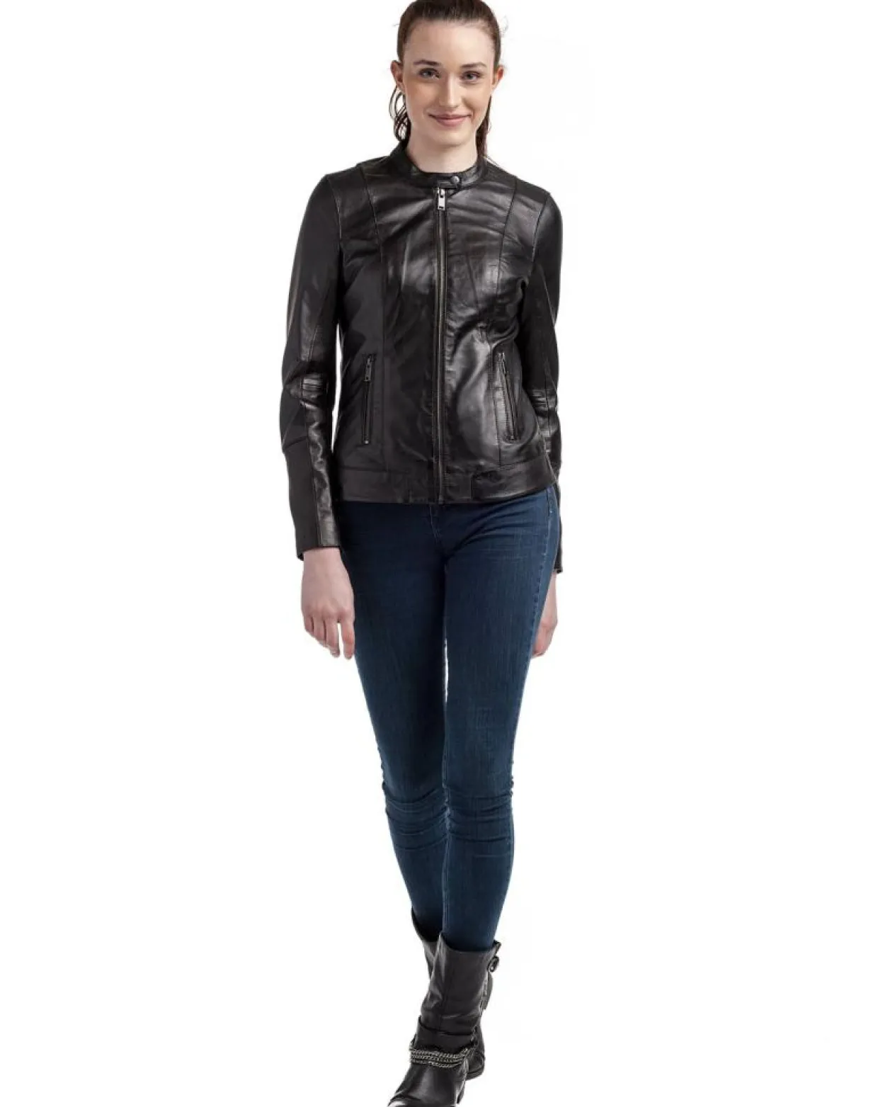 Femme Chyston Vestes, Blousons^Veste en Cuir Ellyn noire