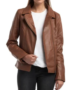 Femme Chyston Vestes, Blousons^Veste en Cuir Elodie cognac