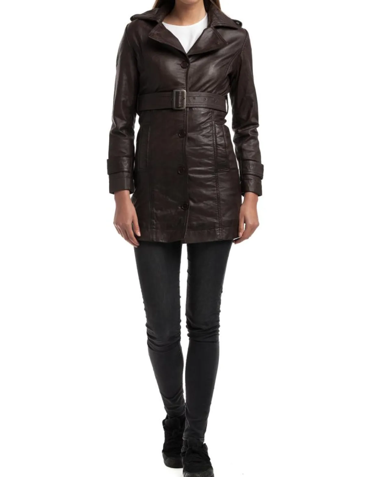 Femme Chyston Vestes, Blousons^Veste en Cuir Elsa marron